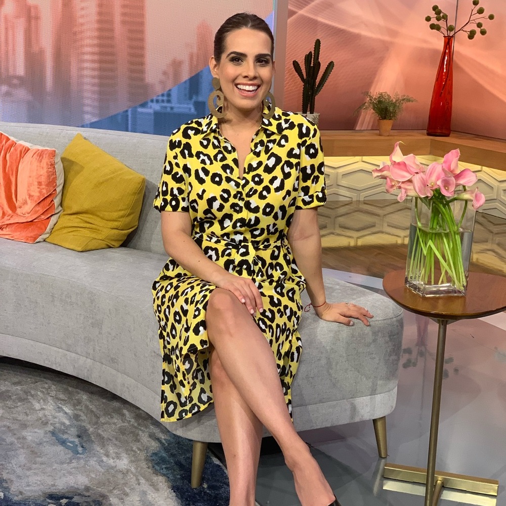 Animal print midi dress